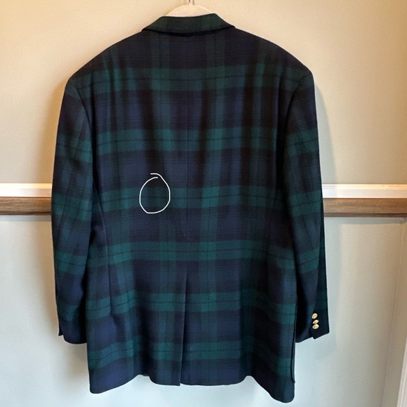 Vintage 80s Tommy Hilfiger Wool Union Made Tartan Plaid Varsity Blazer - Picture 10 of 11